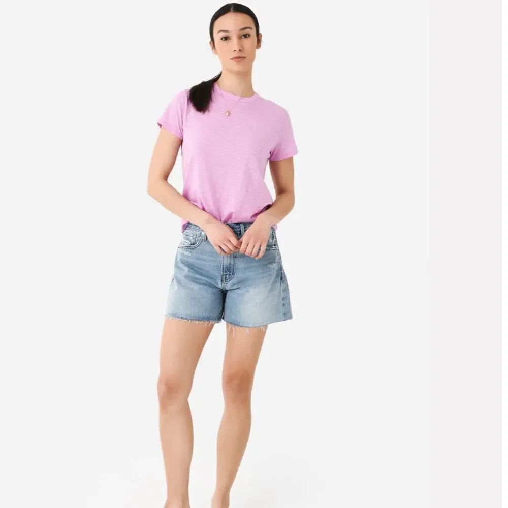 Vince Women's Light Purple Slub Short Sleeve T-shirt size medium